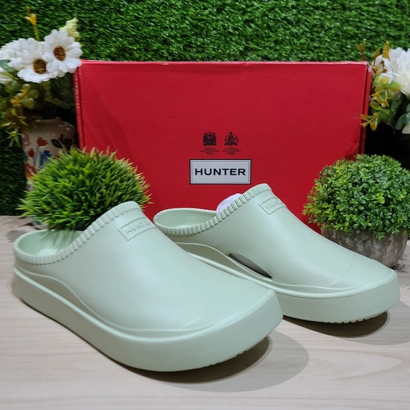 Hunter in/Out Bloom Foam Clog - Muffled Green, Women's 9 Medium NEW - Picture 4 of 9